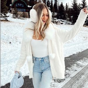 Show Me Your MuMu Cream Knit with Faux Fur Zip Up